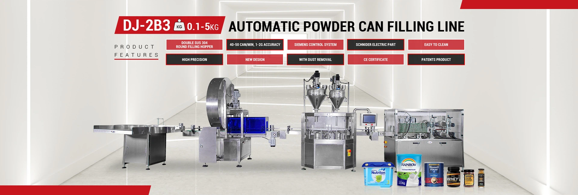DJ-2B3 Automatic Double Auger Powder Can Filling Machine